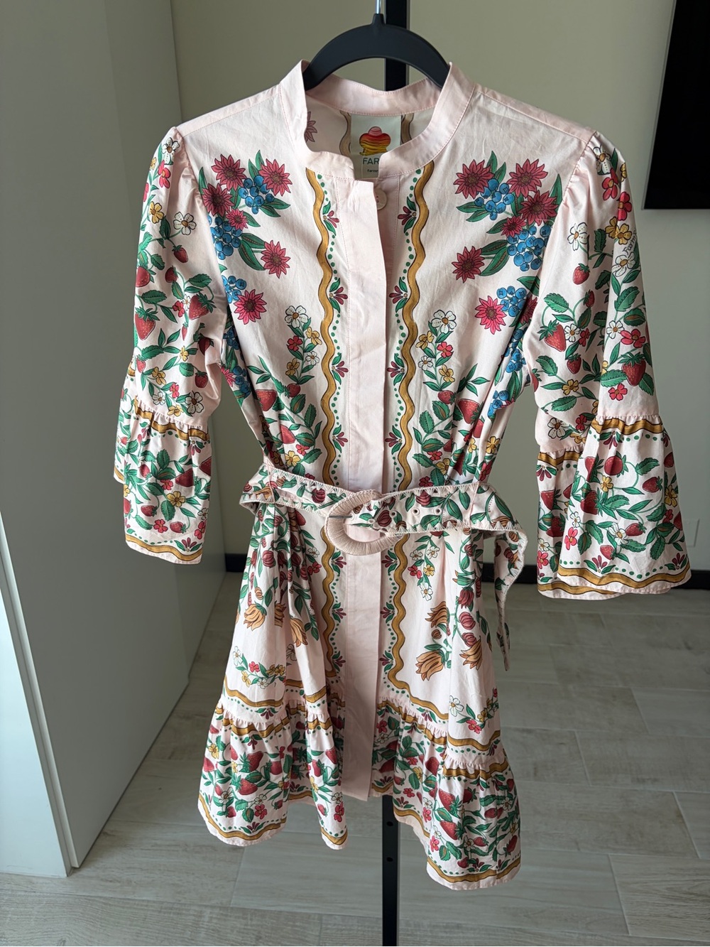Farm Rio: Fruit Beauty Scarf floral cotton minidress - Picture 9 of 11